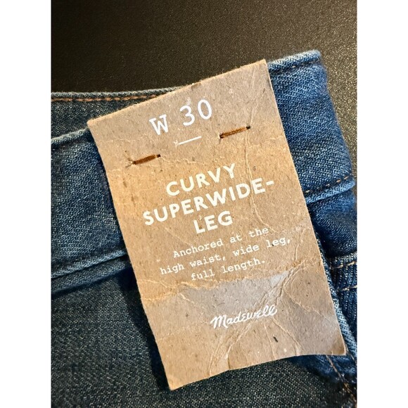 NWT Madewell Curvy Superwide-Leg Jeans 30 High Rise Wide Leg Baggy Denim Blue - Picture 6 of 12
